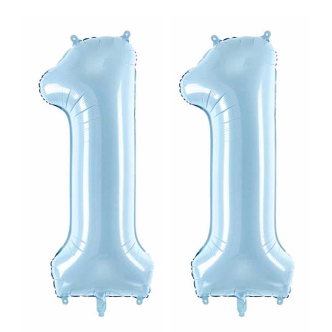 Globos números azul hinchados con helio XL <br>(solo Barcelona)