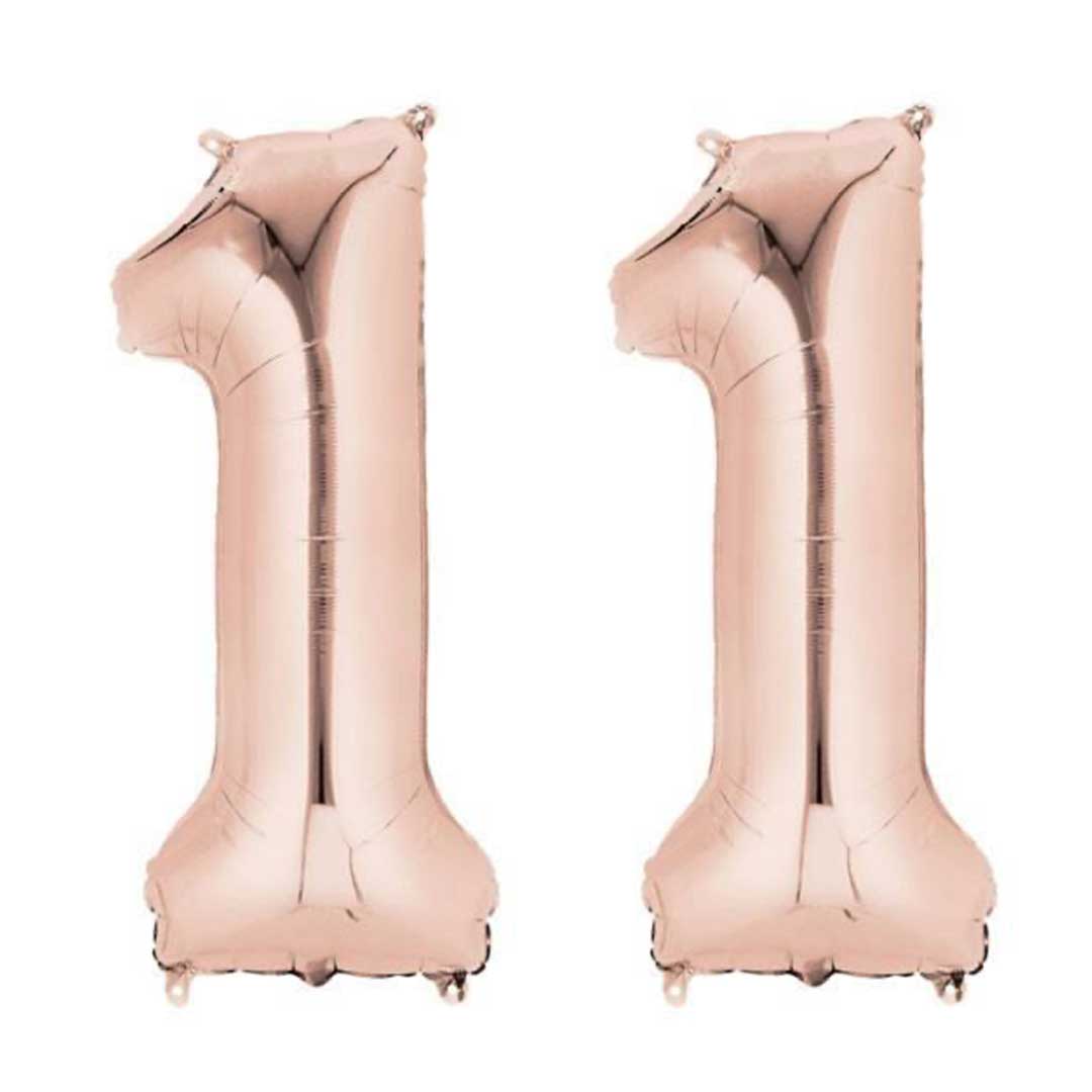 Globos números rosegold hinchados con helio XL <br>(solo Barcelona)