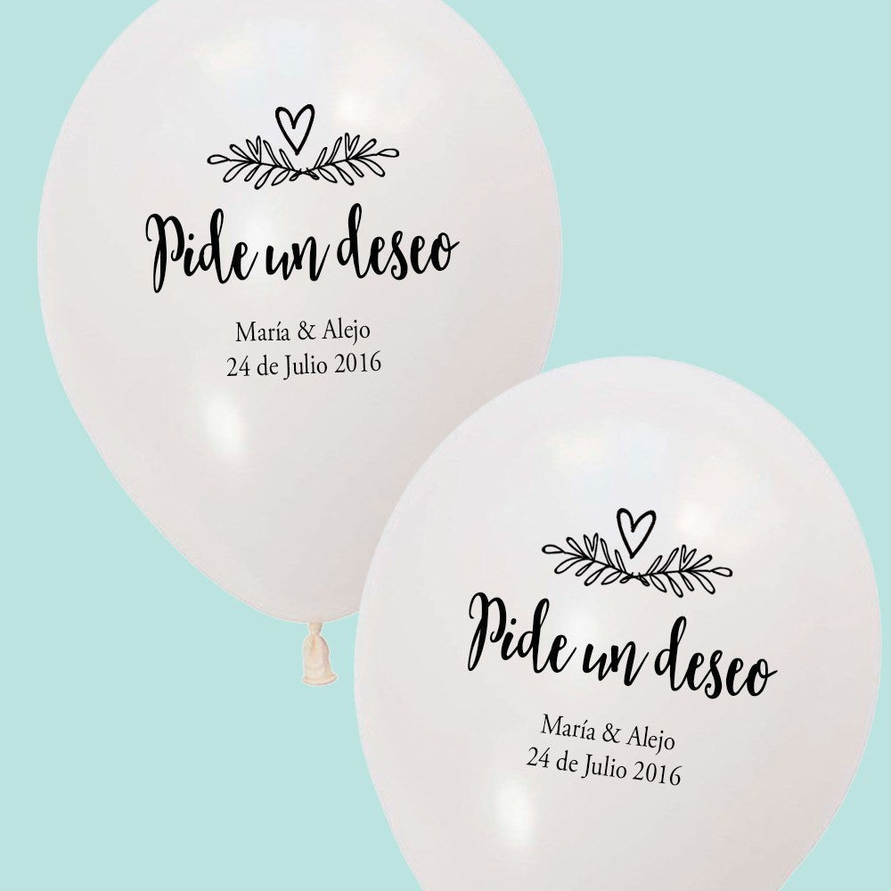 Globos personalizado "Pide un deseo" caligrafía / 500 uds. - La Fiesta de Olivia - 4