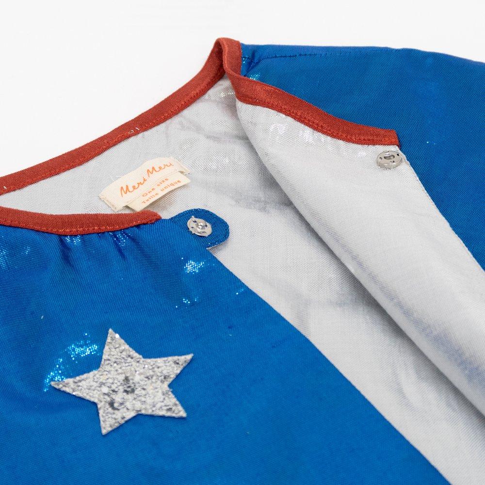 Disfraz capa superhéroe azul