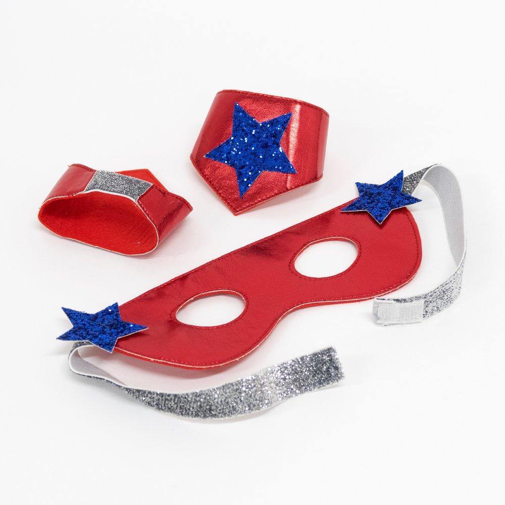 Disfraz capa superhéroe azul