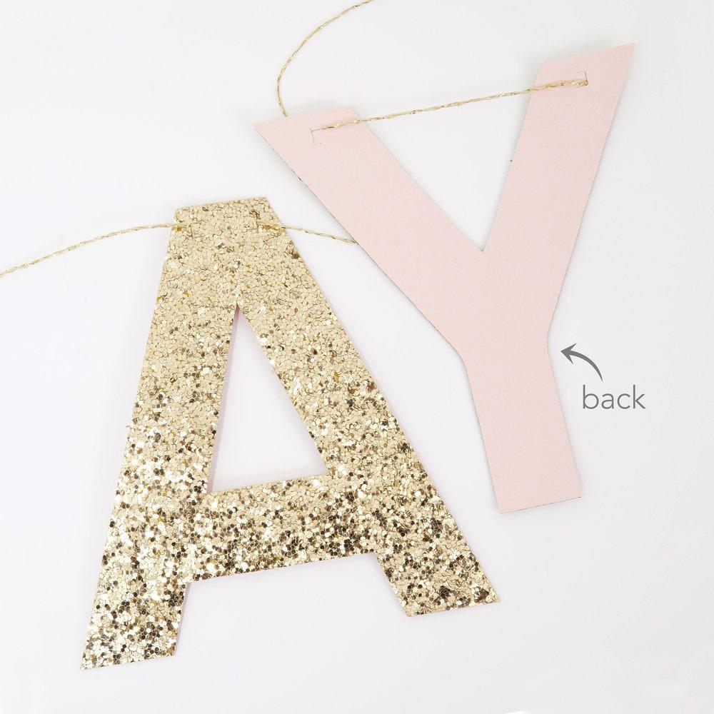 Guirnalda Happy Birthday flecos Rosa ECO