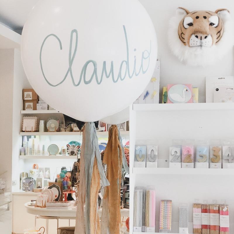 Globo Látex L hinchado telas y Lettering <br> (Sólo Barcelona)</br>