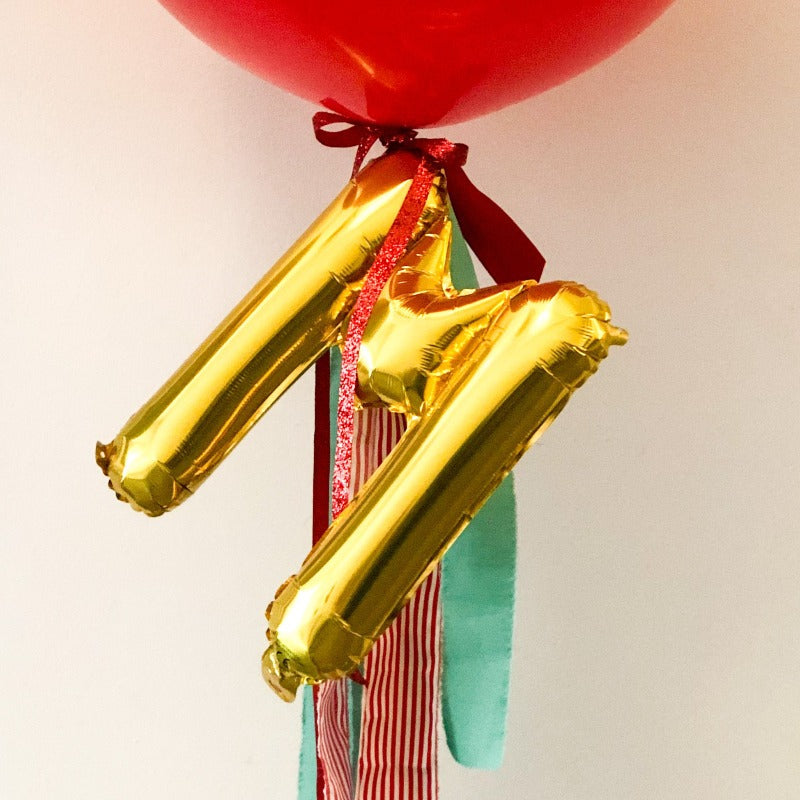 Globo Navidad hinchado personalizado con inicial <br> (solo Barcelona)</br>