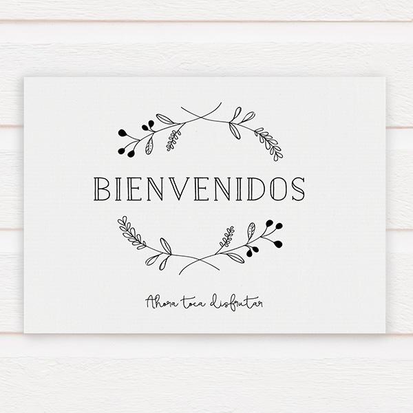 Cartel Bienvenidos Invernadero B&W