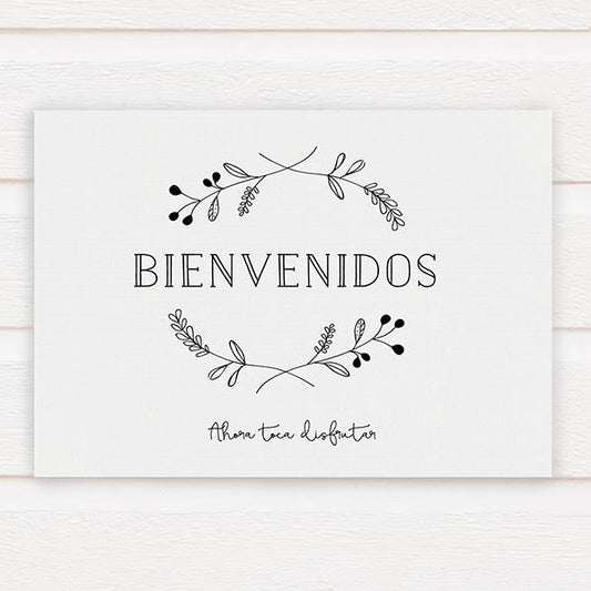 Cartel Bienvenidos Invernadero B&W