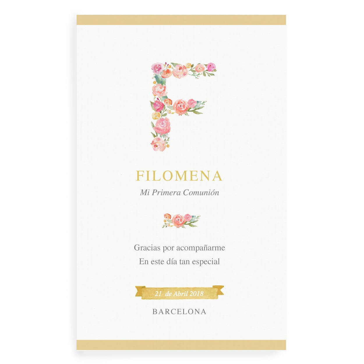 Recordatorios inicial flores comunión