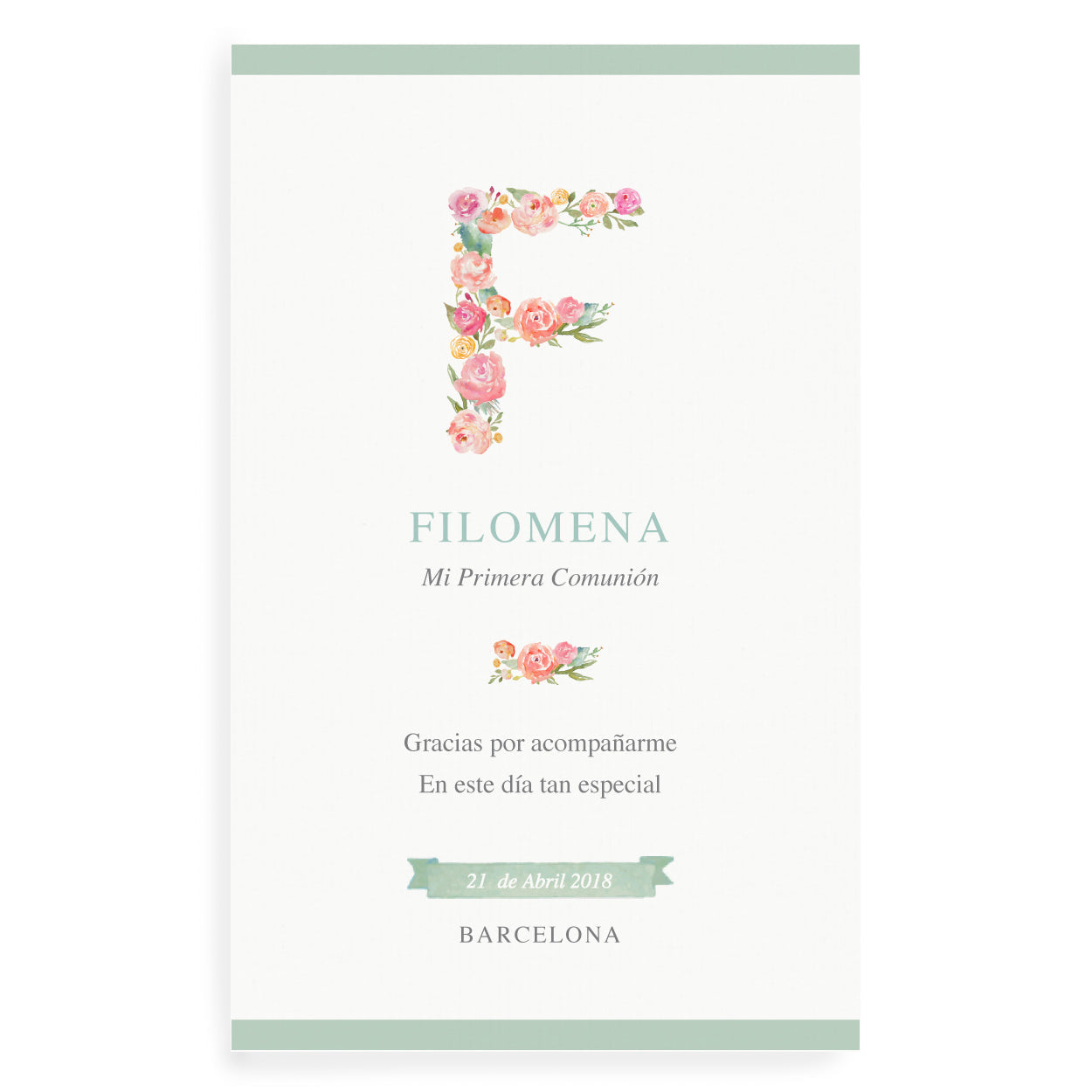 Recordatorios inicial flores comunión