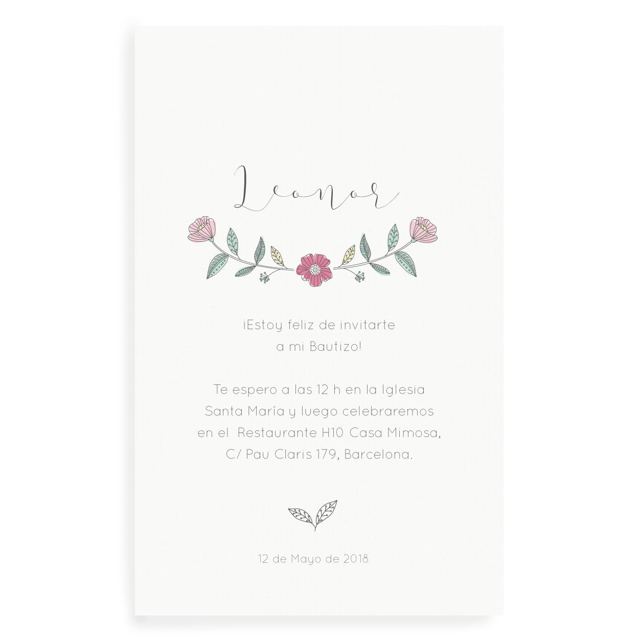 Invitaciones Jardín personalizadas