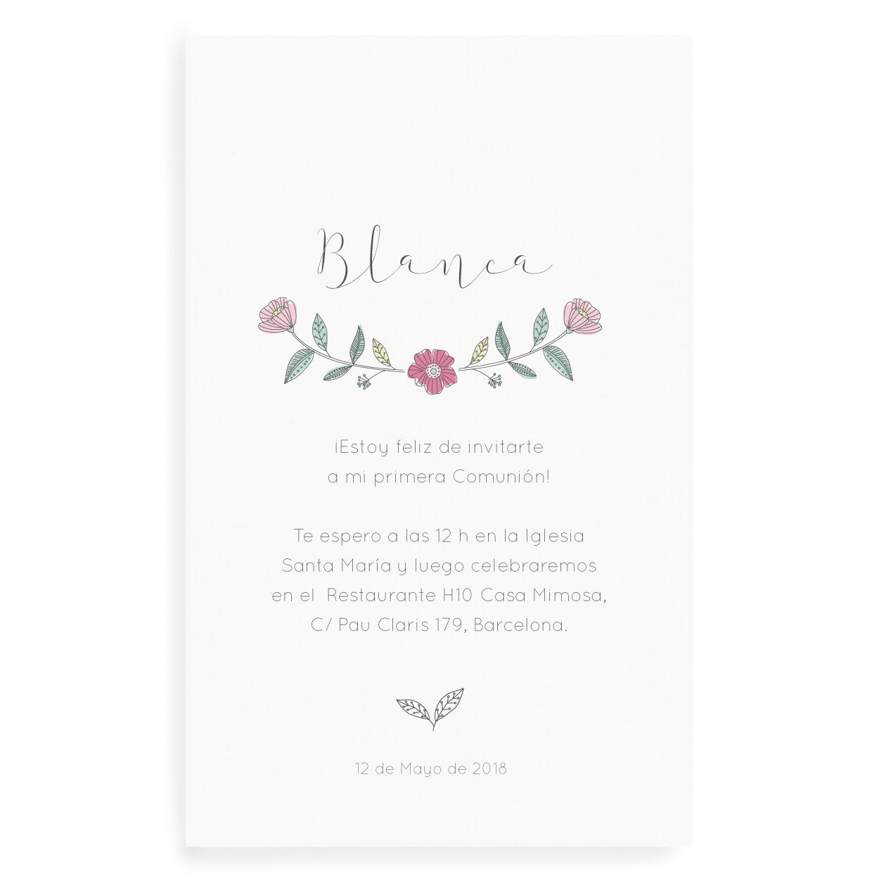 Invitaciones Jardín personalizadas