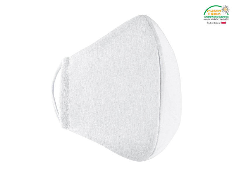 Mascarilla blanca adulto re-utilizable iones de plata