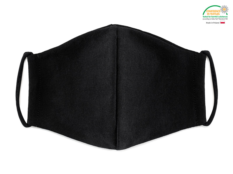 Mascarilla negra niño re-utilizable iones de plata