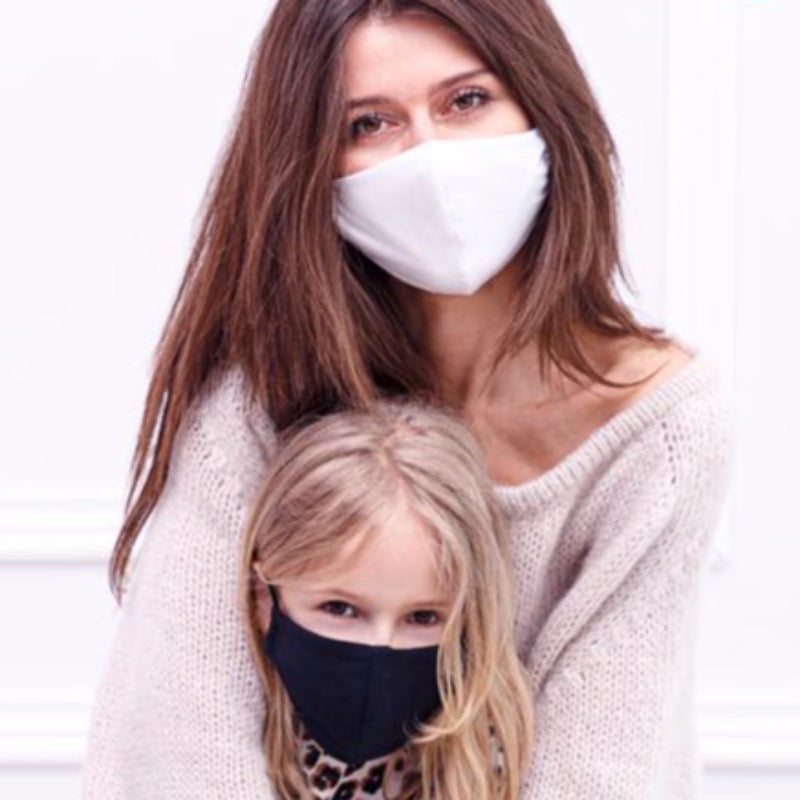 Mascarilla negra niño re-utilizable iones de plata