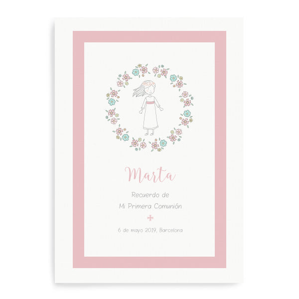 Imprimible lámina personalizada niña feliz