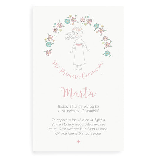 Invitaciones niña feliz personalizadas