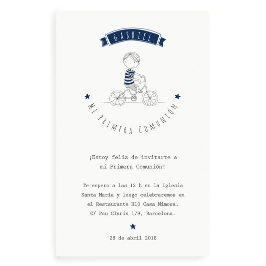 Invitaciones Niño Feliz personalizadas