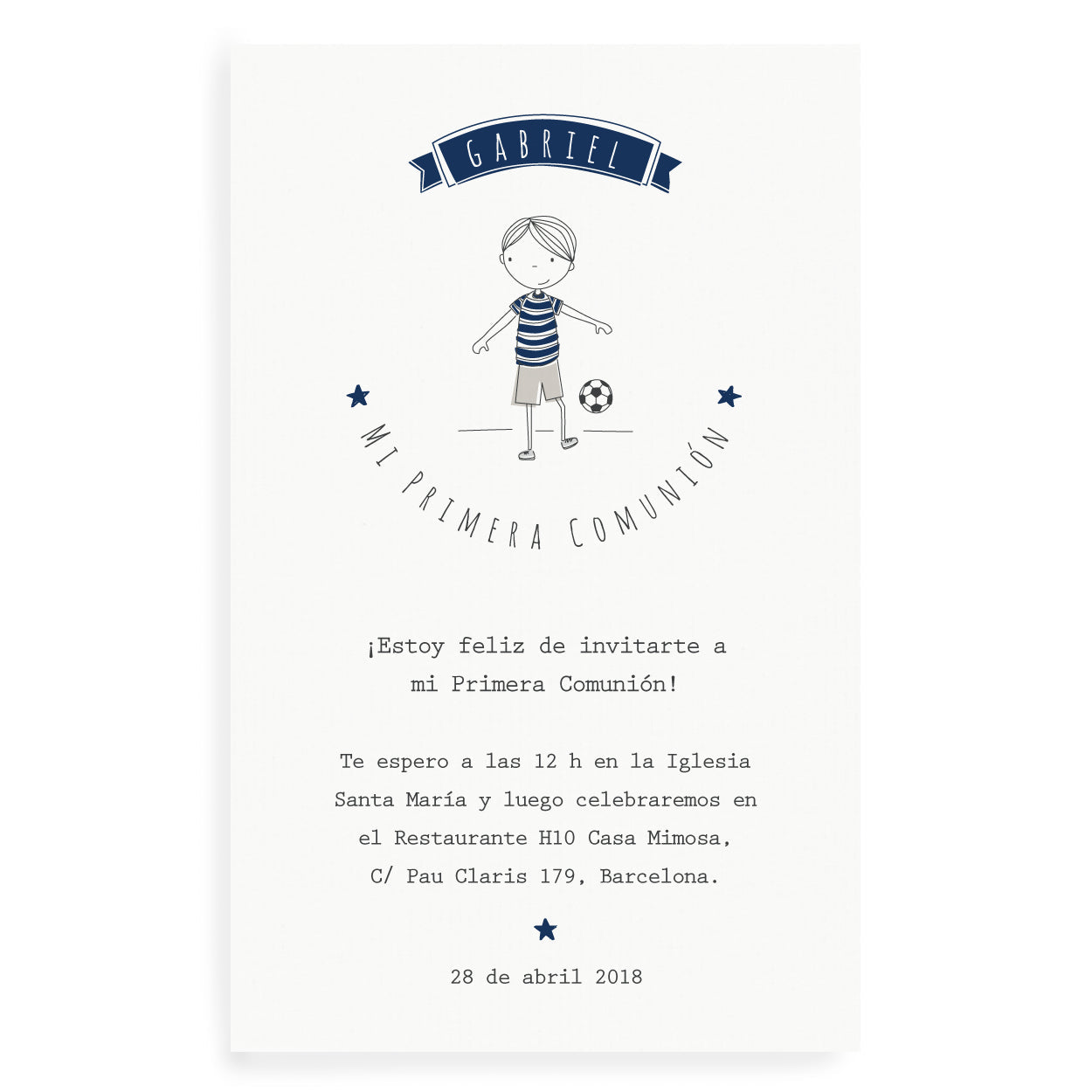 Invitaciones Niño Feliz personalizadas