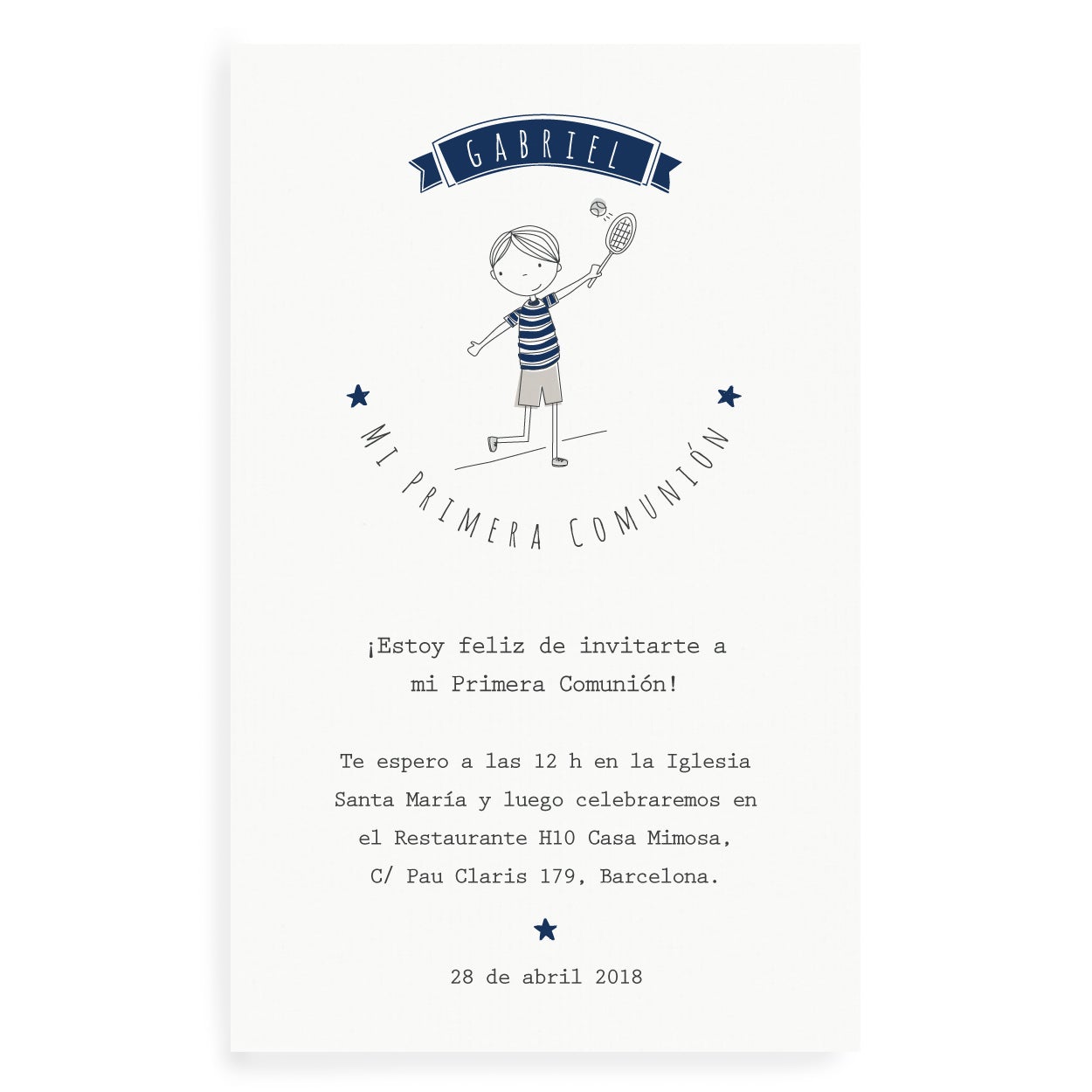 Invitaciones Niño Feliz personalizadas