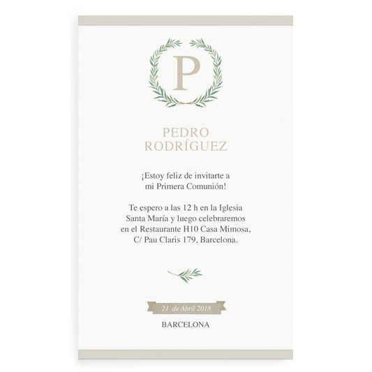 Invitaciones olivo personalizadas