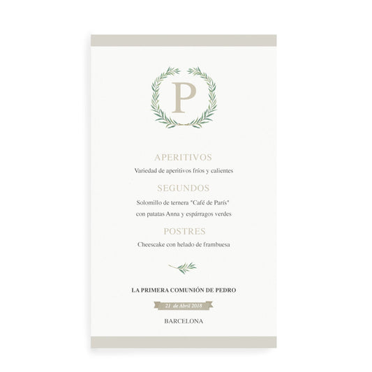 Menú personalizado olivo