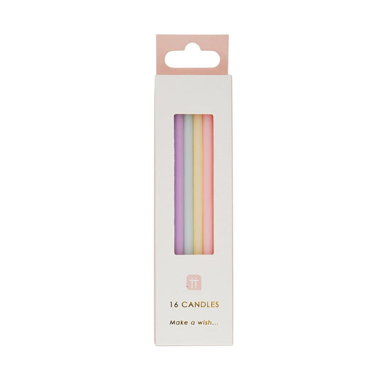Velas mix colores pastel M / 16 uds.