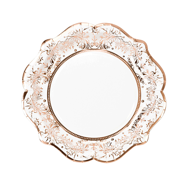 Platos porcelain mediano Rose gold / 12 uds.