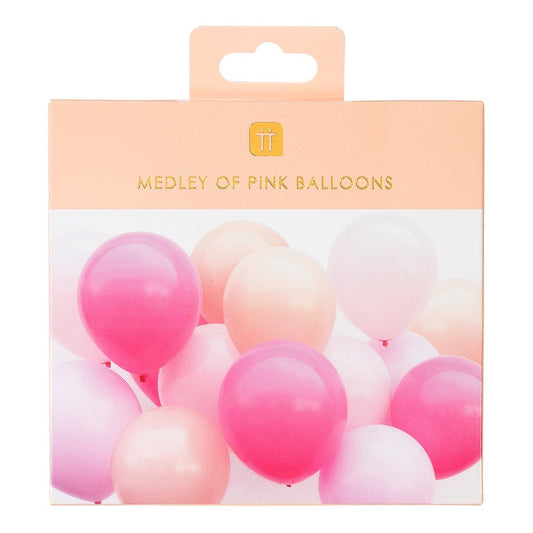 Kit globos mix rosa y cinta / 16 uds.
