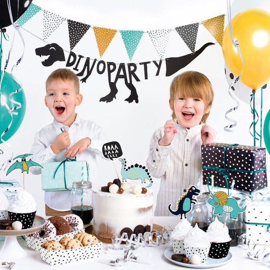 Kit deco party Nordic Dino / 39 piezas