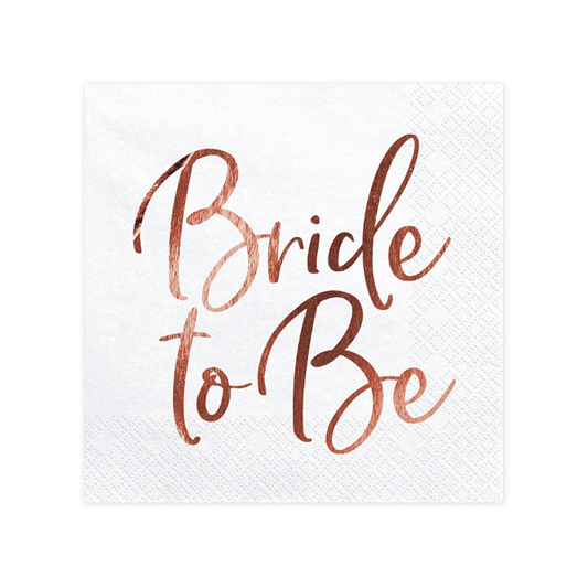 Servilletas blanca Bride oro rosa / 20 uds.