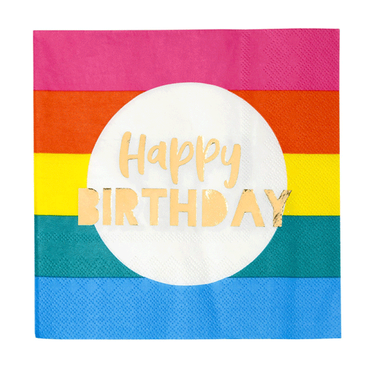 Servilleta multicolor Happy Birthday / 16 uds.