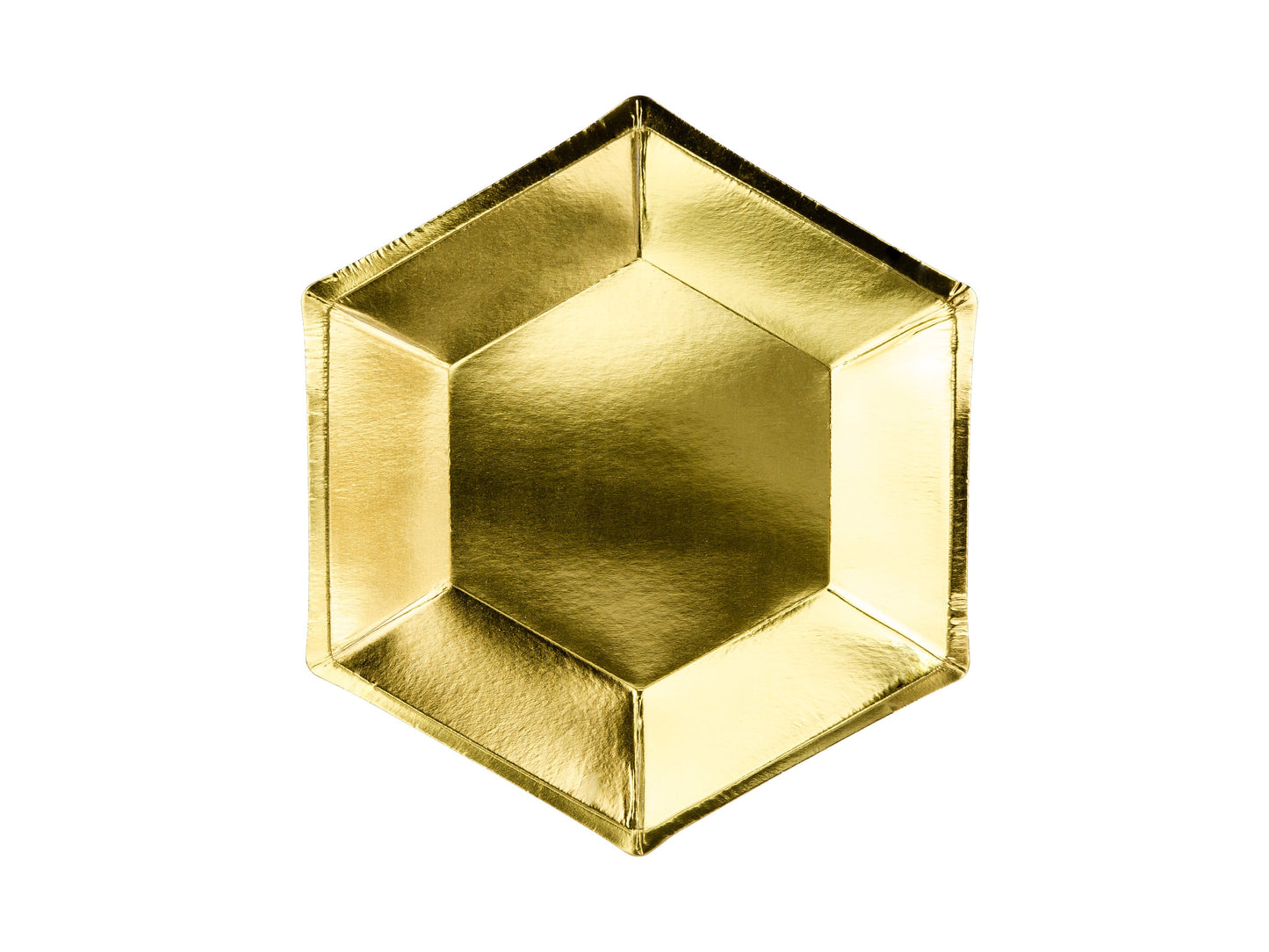Platos hexagonales dorado