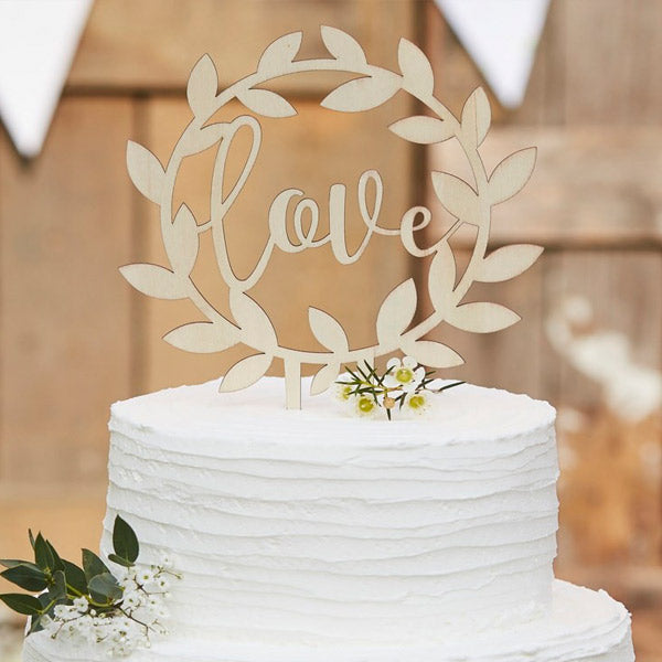 Topper pastel boda corona Love