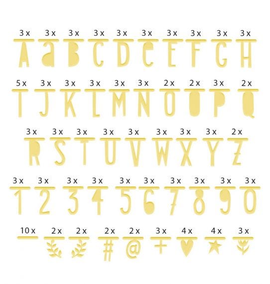 Guirnalda letras doradas