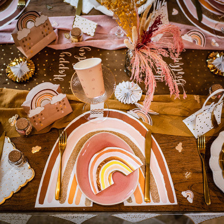 Confetti de cartón arcoíris boho / 100 uds.