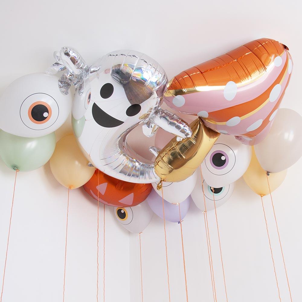Globos Eco Halloween ojos pastel / 5 uds.
