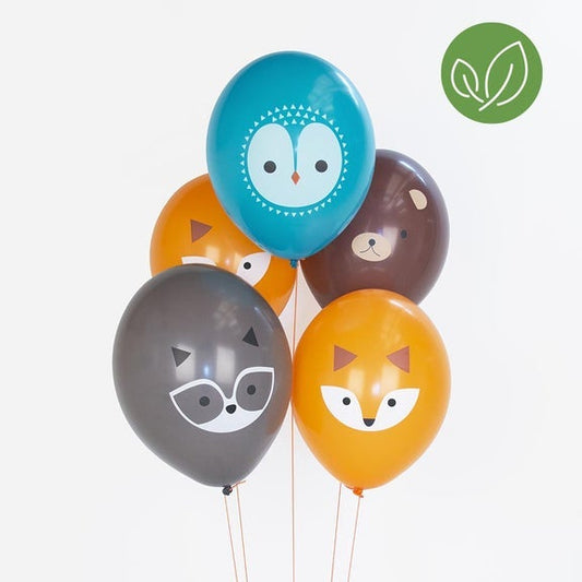 Globos Eco mix animales del bosque / 5 uds.