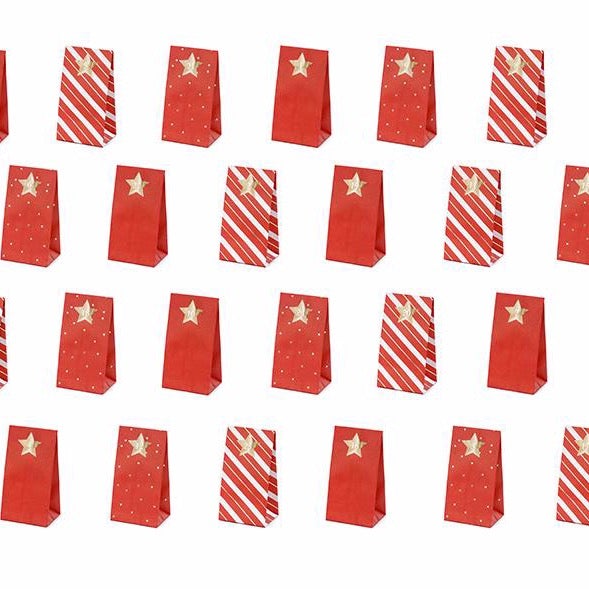 Kit Calendario de Adviento rojo y dorado DIY