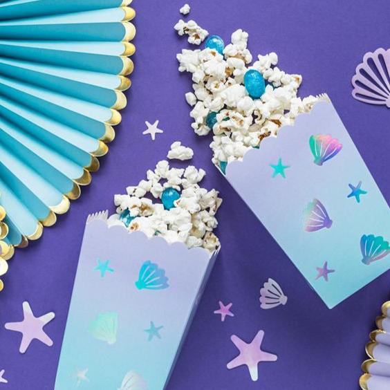 Cajas palomitas sirena / 6 uds.