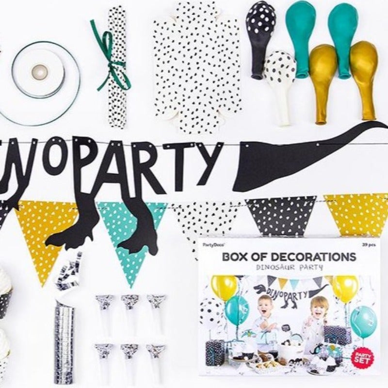 Kit deco party Nordic Dino / 39 piezas