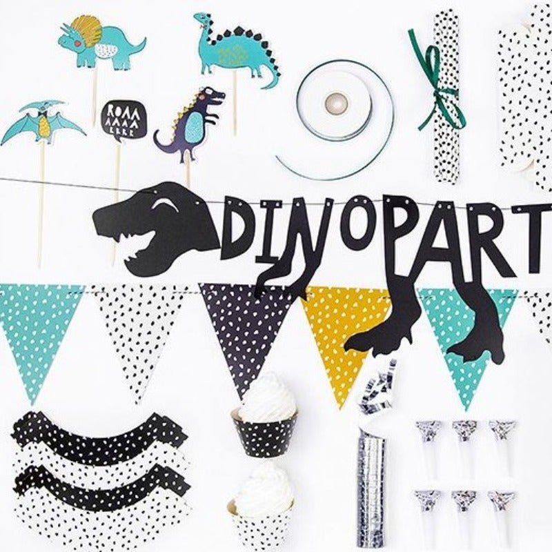 Kit deco party Nordic Dino / 39 piezas