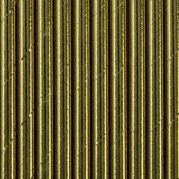 Pajitas papel lisa foil dorado - La Fiesta de Olivia