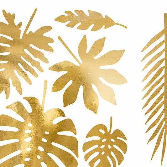 Hojas tropicales para decorar dorada / 21 Uds.