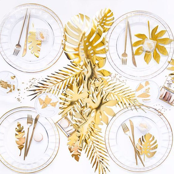 Hojas tropicales para decorar dorada / 21 Uds.