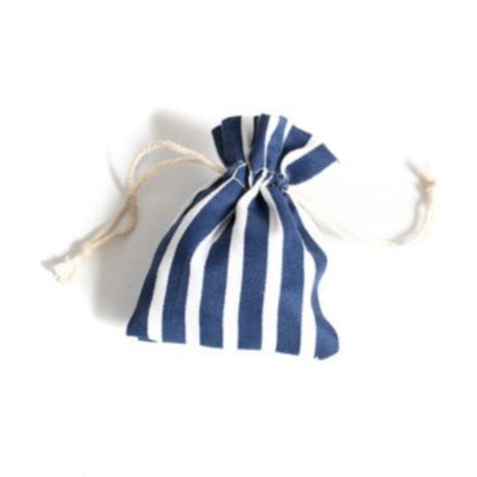 Bolsita tela para detalle rayas azules / 5 uds.