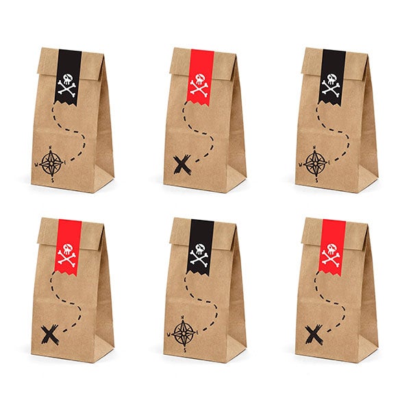 Bolsas Kraft pirata / 6 uds.