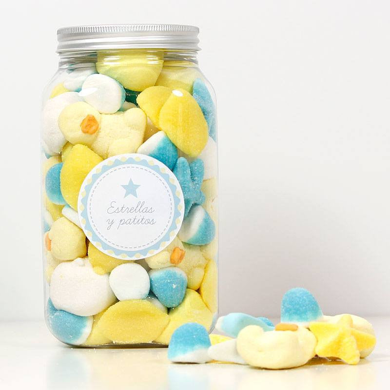 Bote XL Mix golosinas celeste amarillo - La Fiesta de Olivia - 1