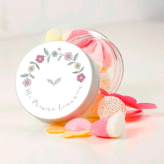 Bote golosinas comunión jardín