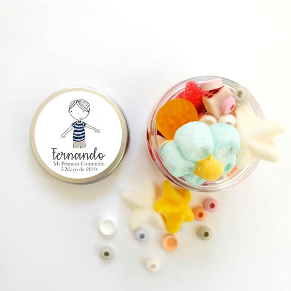 Bote niño feliz personalizada / 6 uds.