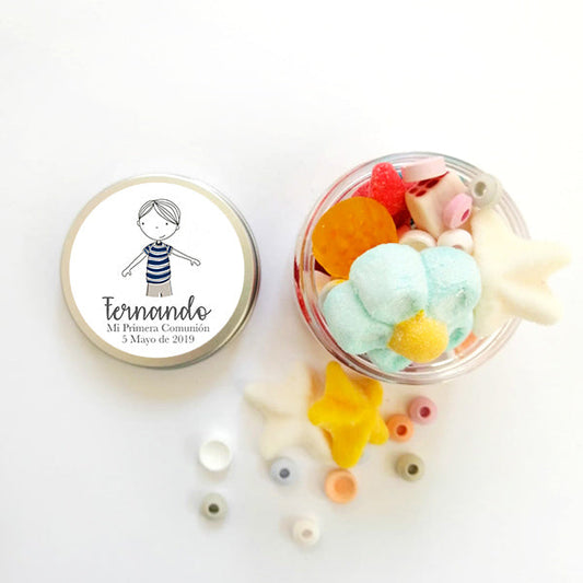 Bote niño feliz personalizada / 6 uds.