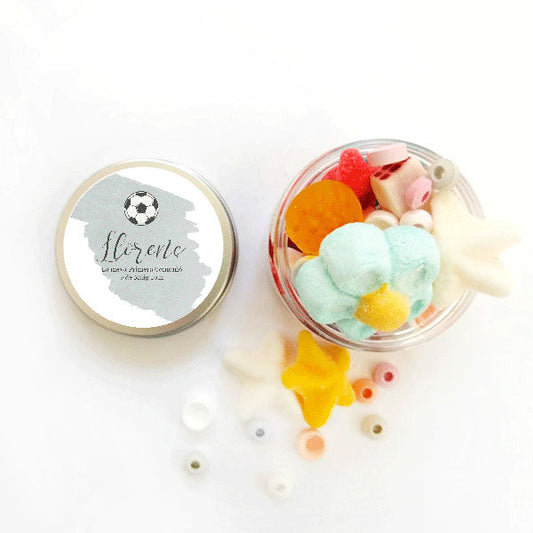 Bote etiqueta fútbol vintage  personalizada / 6 uds.